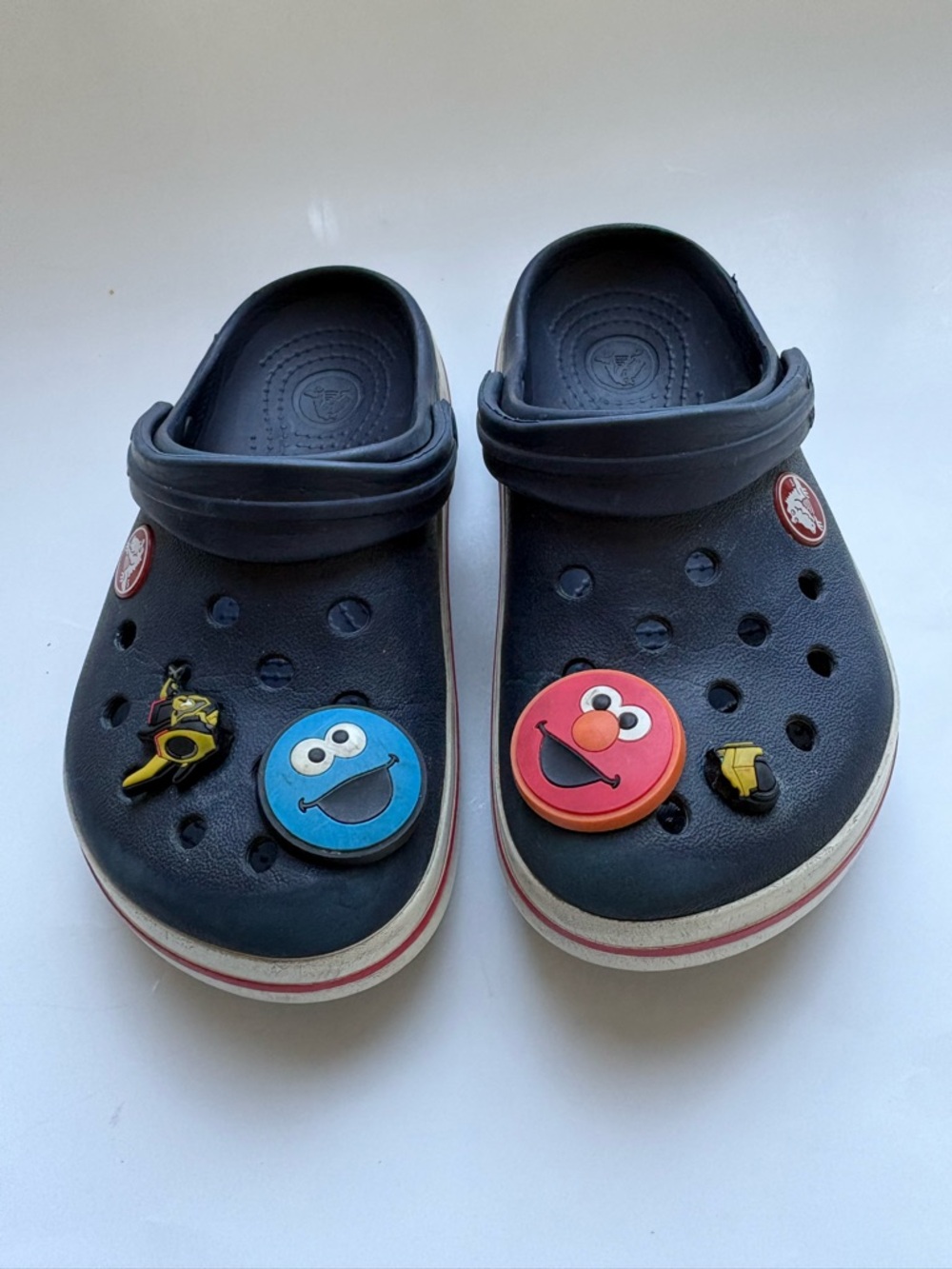 Kids classic Clogs navy sesame Street Elmo, Cookie Monster size 10/11